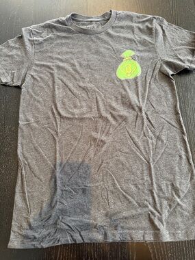 Baseball lifestyle 101 Gray Graphic Tee with Lime Green Money Bag Logo
